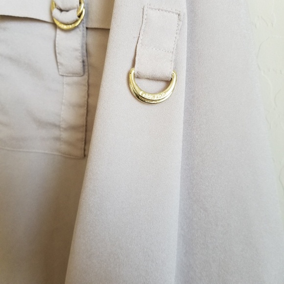 Calvin Klein Tan Career Wear Blouse Tab Sleeve L - Picture 4 of 7